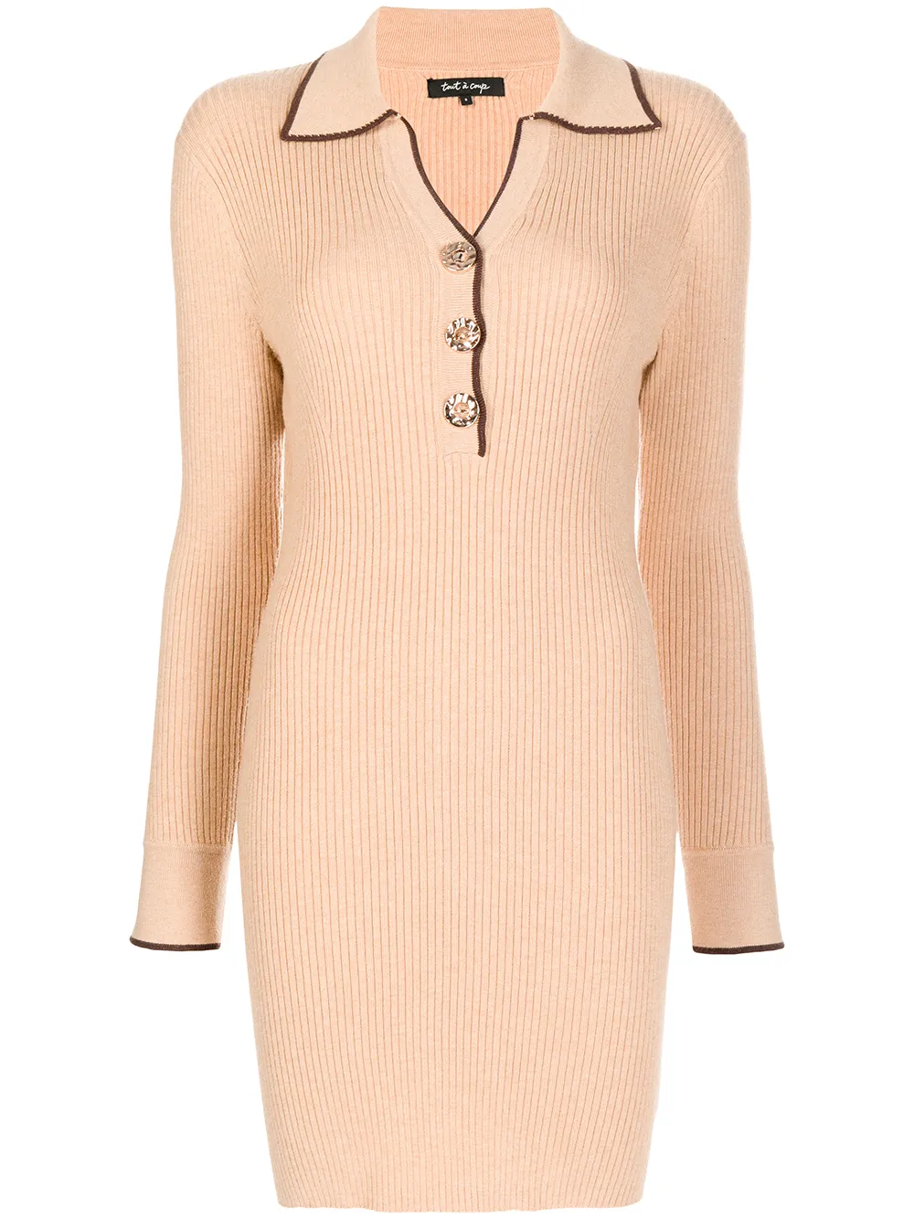 

tout a coup ribbed-knit jumper dress - Brown