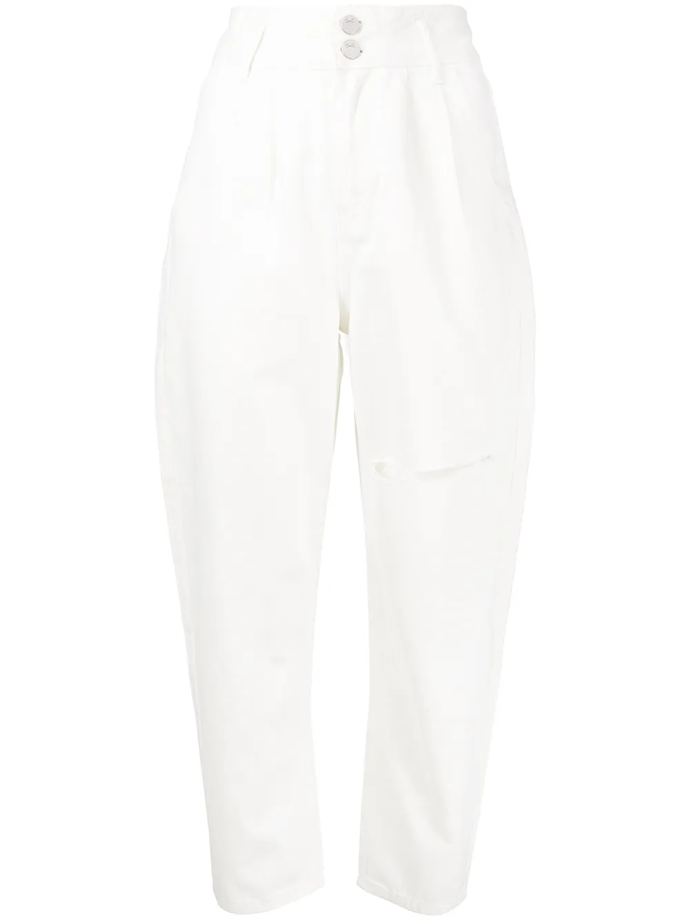 

tout a coup pleat-detail high waist jeans - White