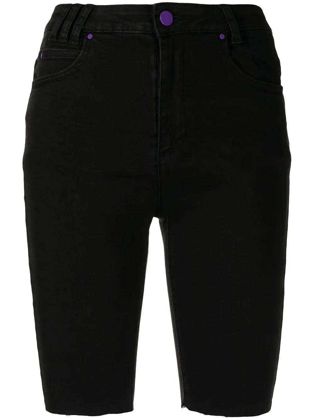 

tout a coup shorts de mezclilla slim - Negro