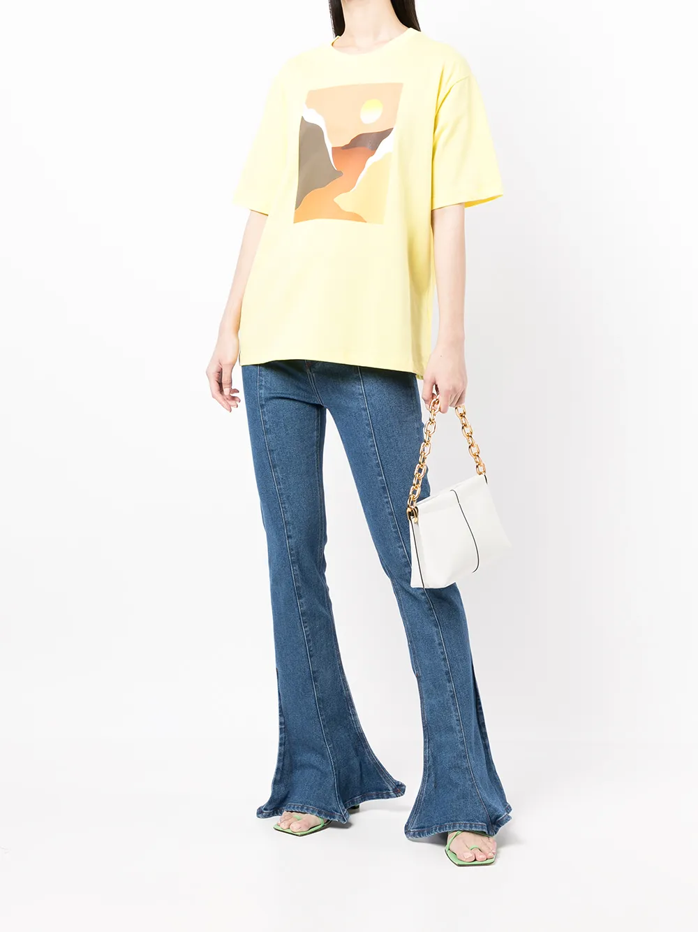 tout a coup T-shirt met print - Geel