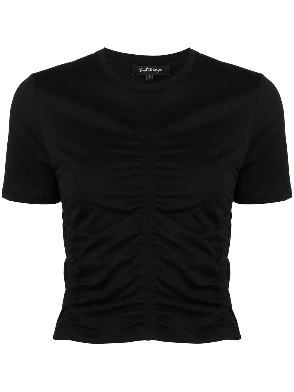 

tout a coup playera fruncida con cuello redondo - Negro