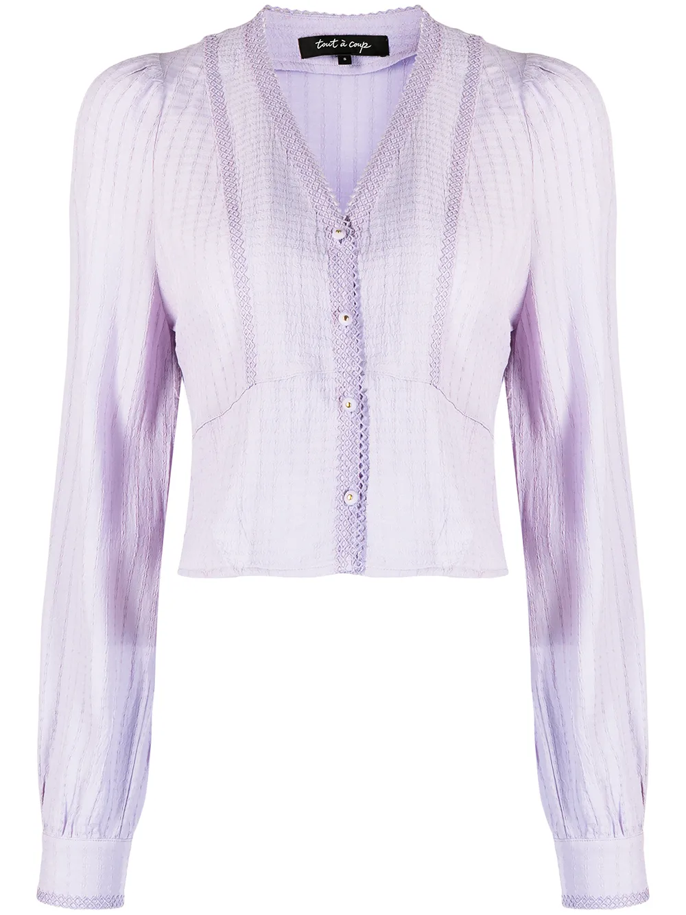 

tout a coup lace-detail V-neck blouse - Purple