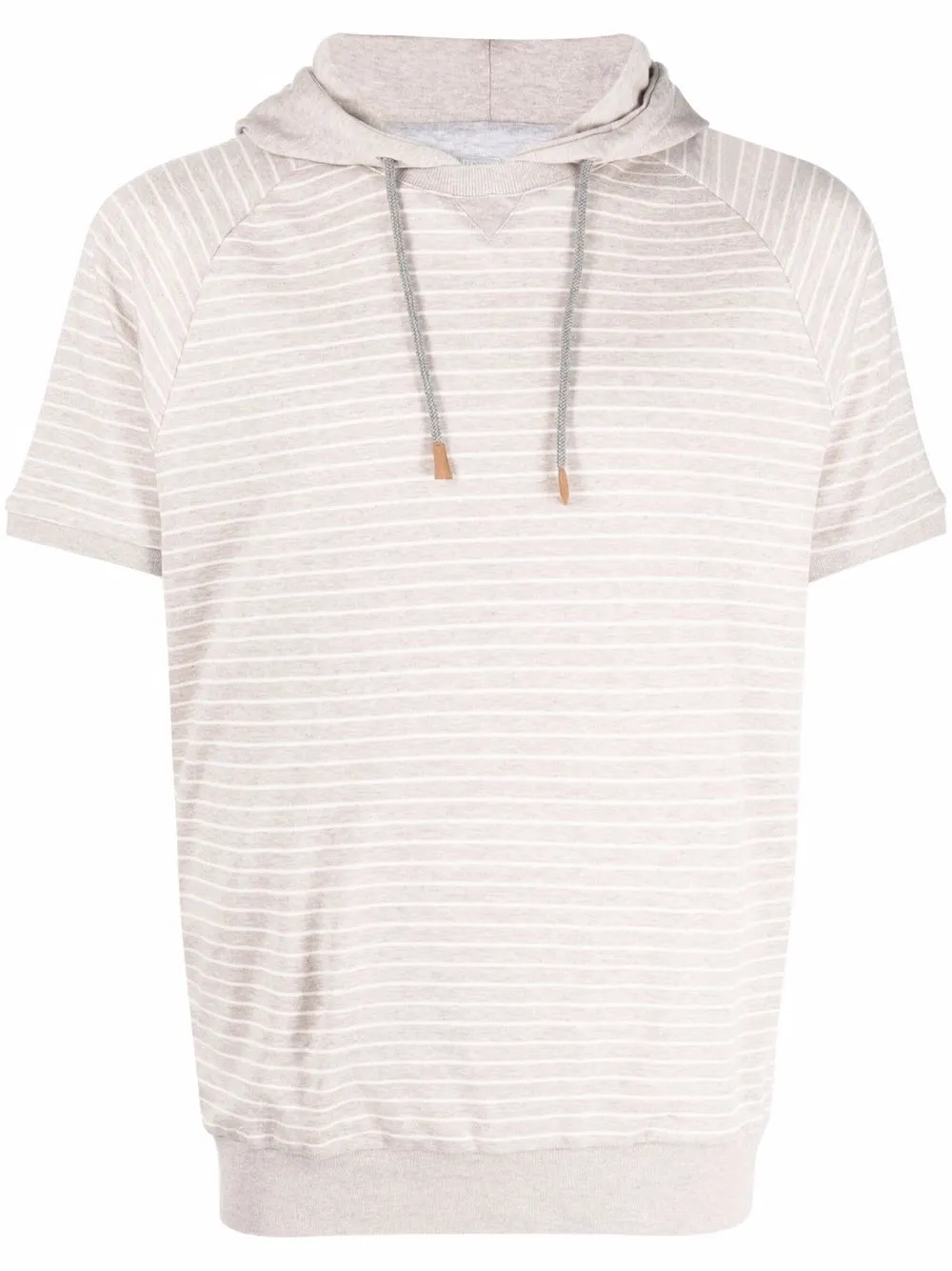 

Eleventy stripe-print hooded T-Shirt - Neutrals