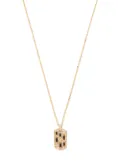 Suzanne Kalan 18kt yellow gold Inlay sapphire dog tag pendant necklace