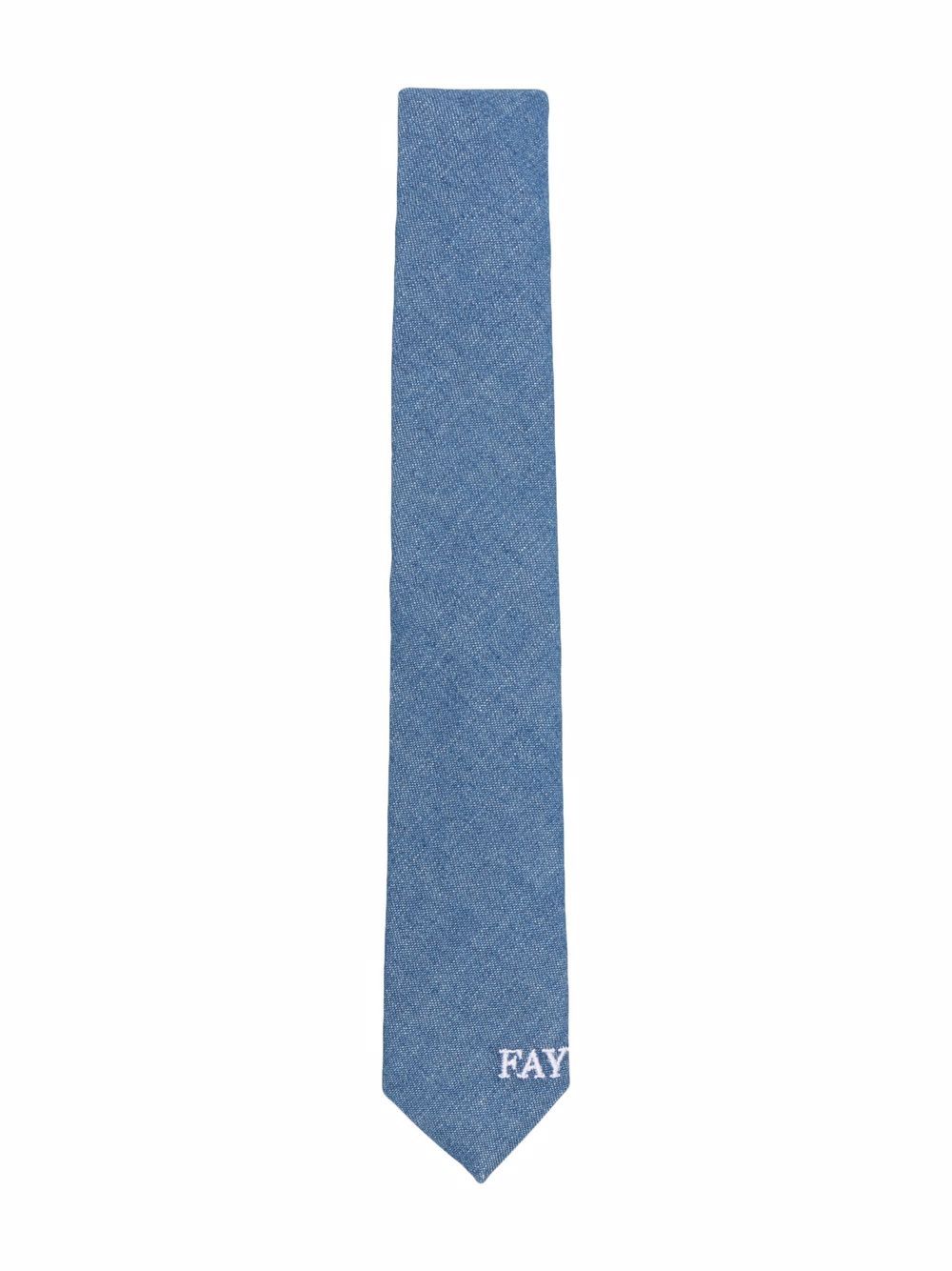 фото Fay kids logo-embroidered denim tie