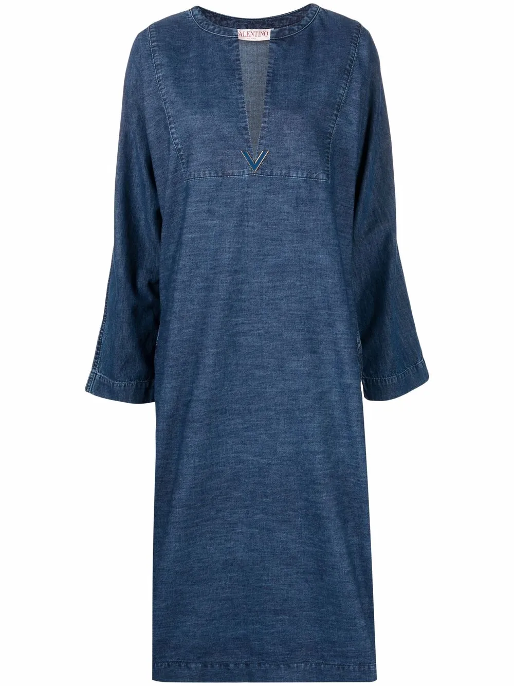 

Valentino V-neck denim dress - Blue