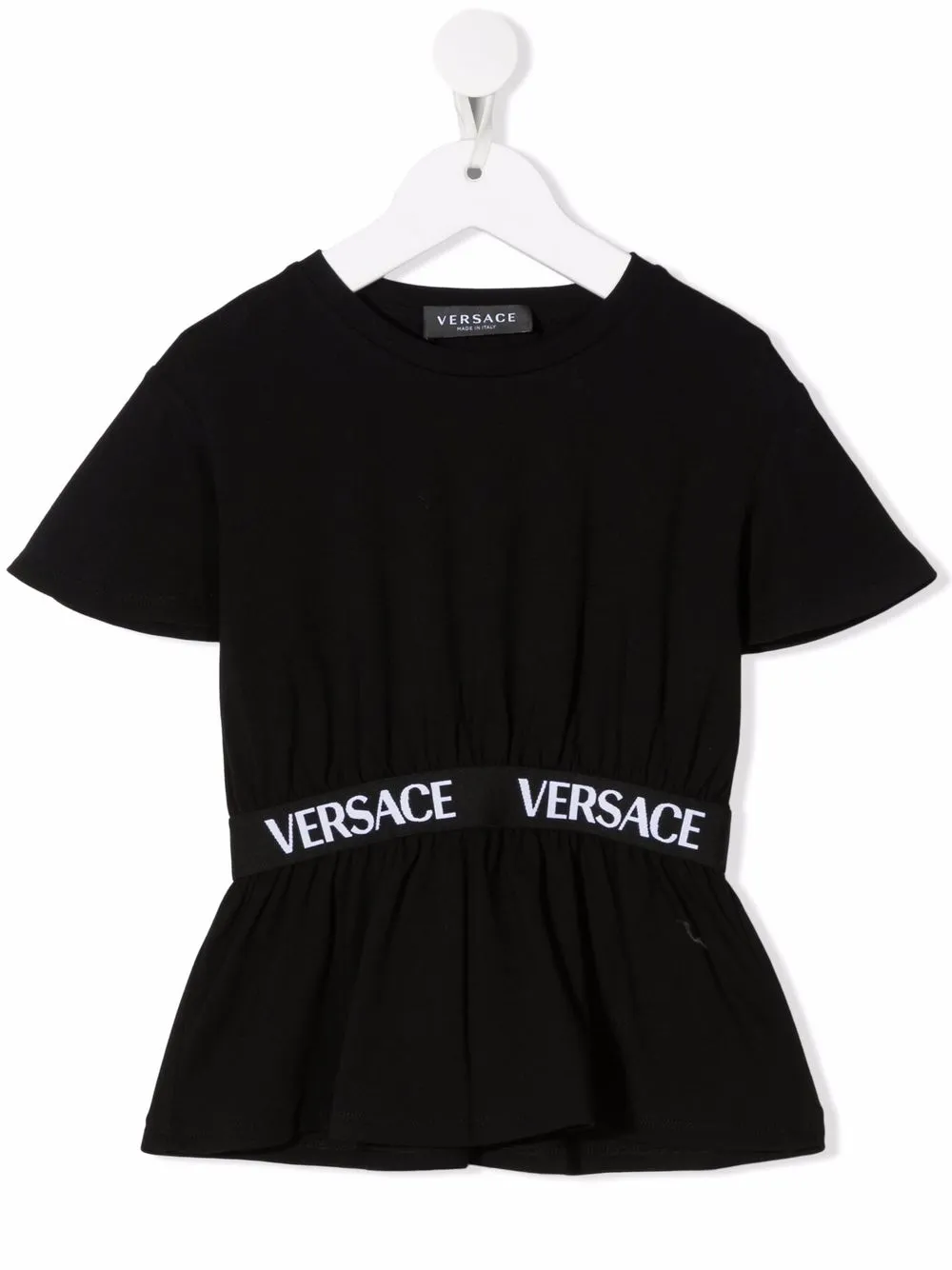 

Versace Kids playera con logo estampado - Negro
