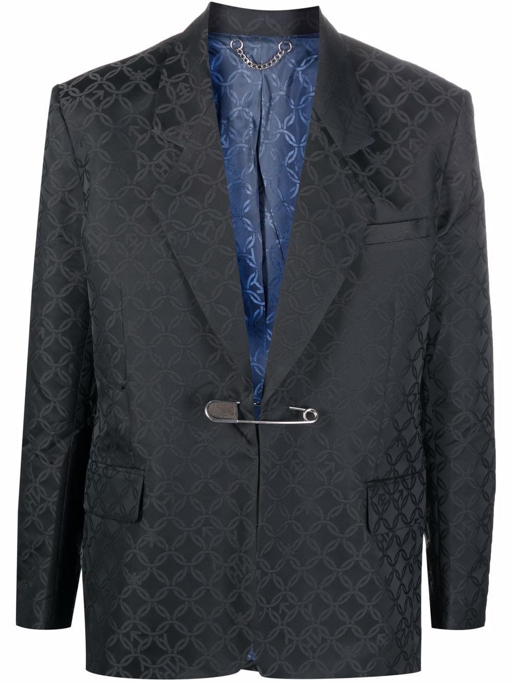 pin-detail jacquard blazer