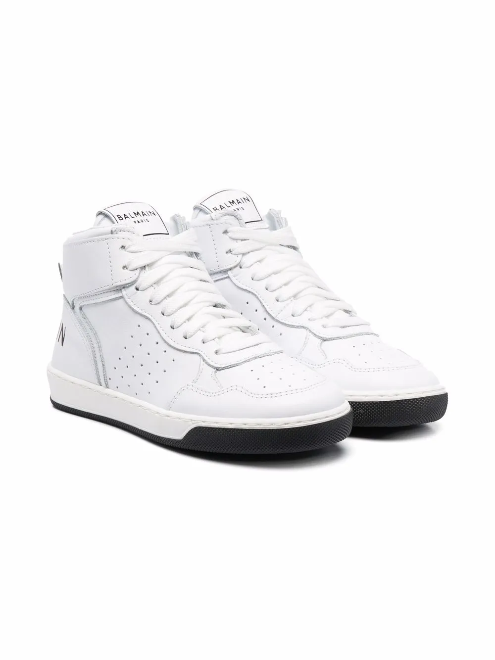 

Balmain Kids tenis altos con perforaciones - Blanco