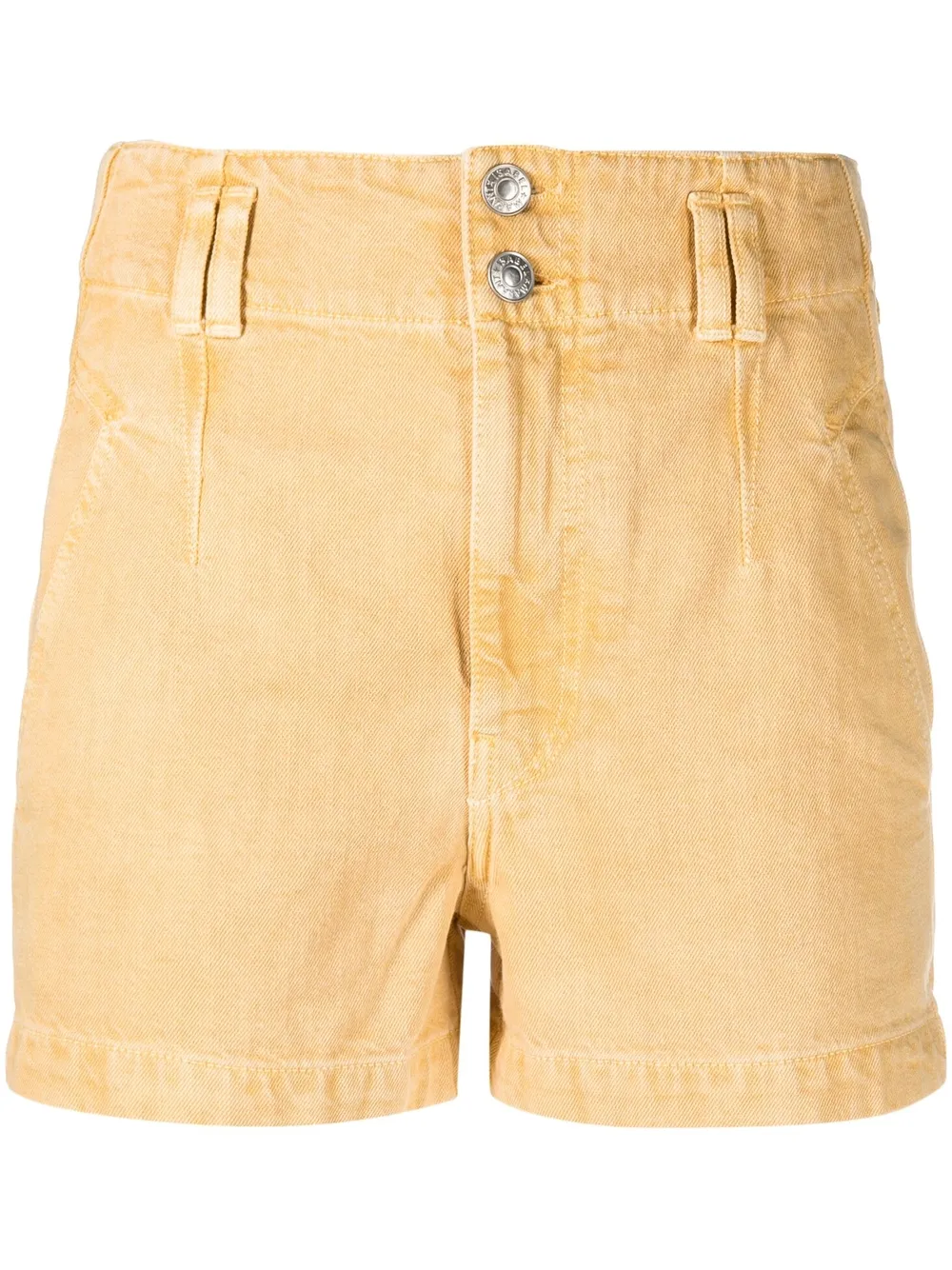 marant étoile short tihiana à taille haute - jaune