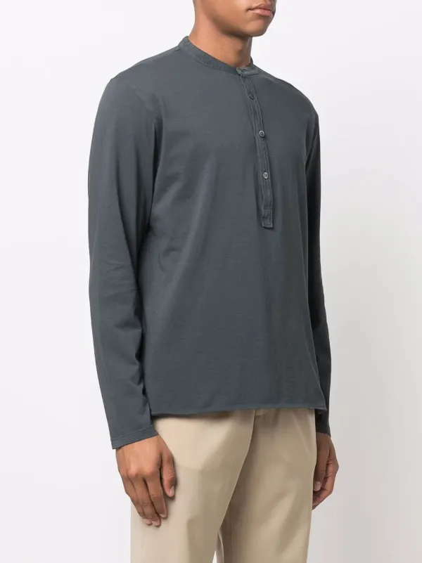 collarless pullover shirt
