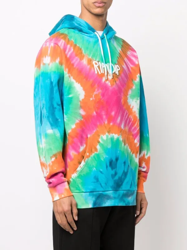 tie dye moletom com capuz new look