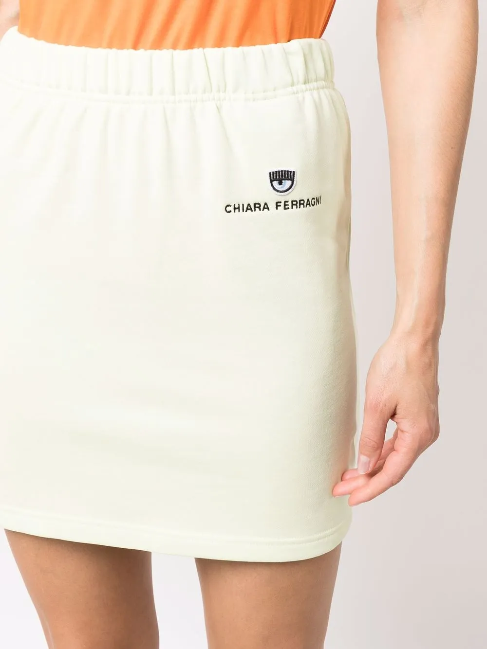 Chiara Ferragni Embroidered Logo Cotton Mini Skirt Farfetch