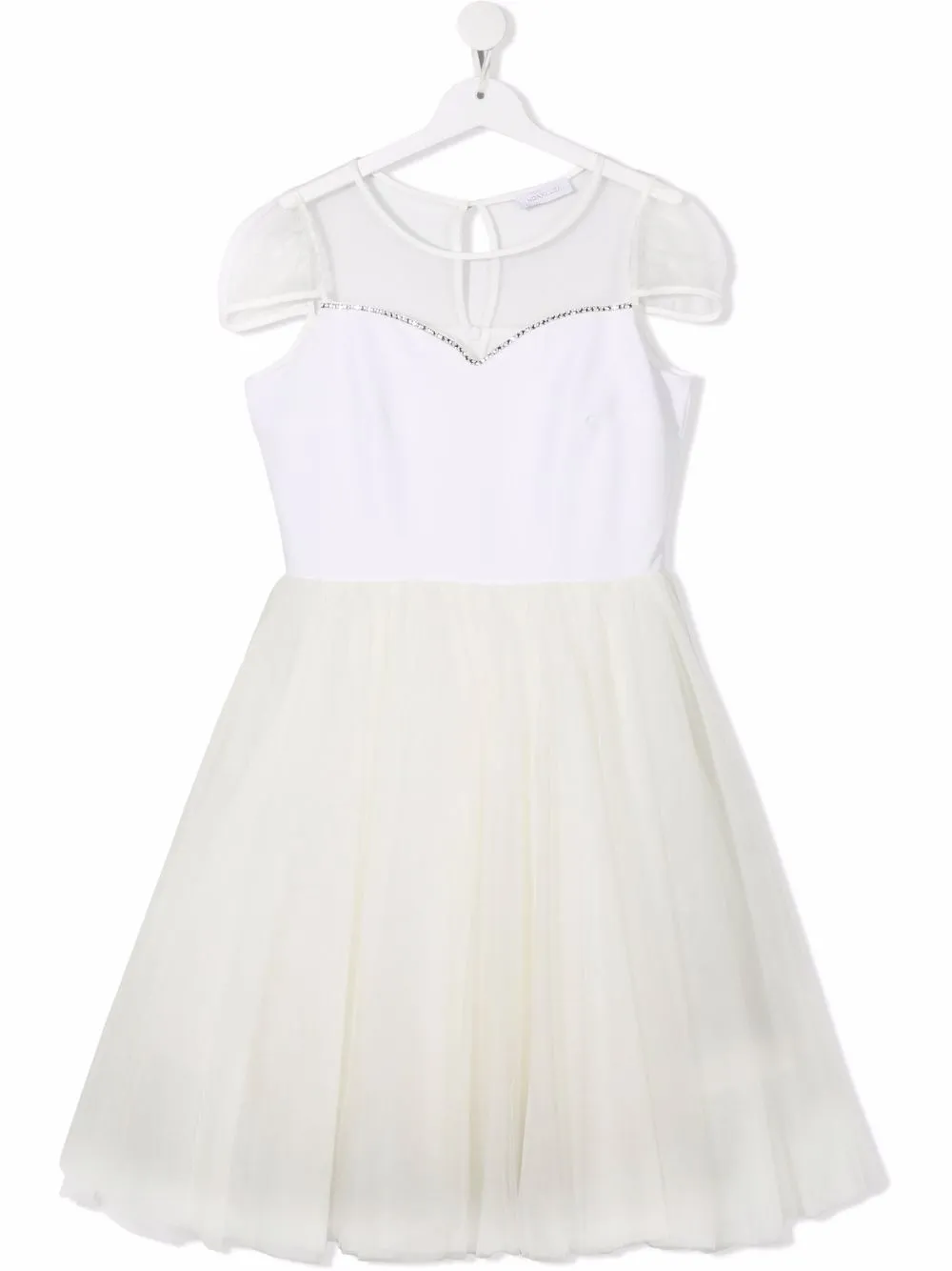 

Monnalisa TEEN crystal-embellished tulle dress - White