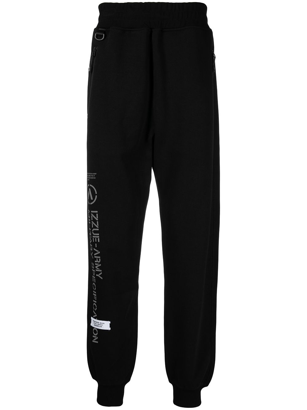 

izzue pants con logo estampado - Negro