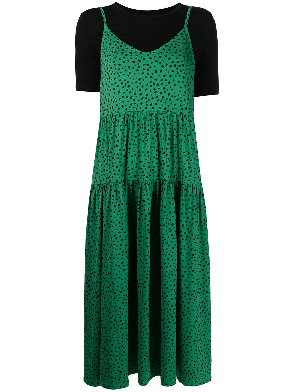 

tout a coup vestido recto con lunares estampados - Verde