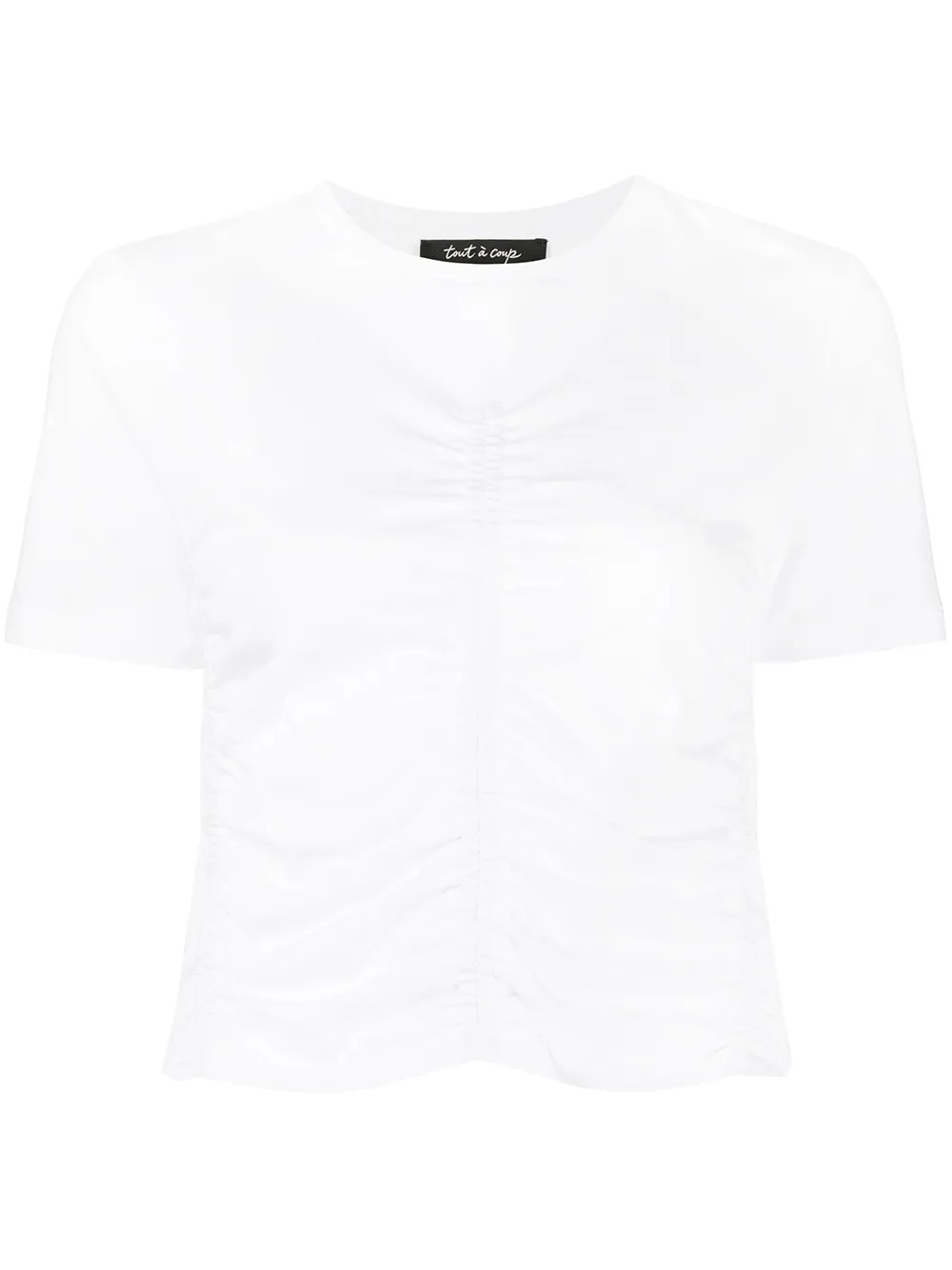 

tout a coup playera fruncida con cuello redondo - Blanco