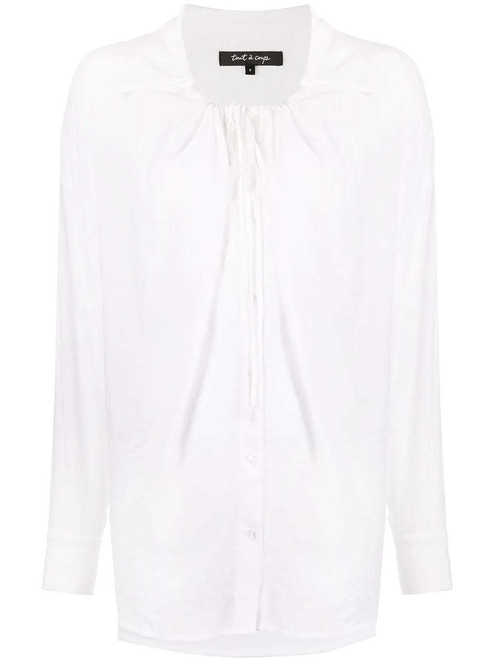 

tout a coup camisa con cuello italiano - Blanco