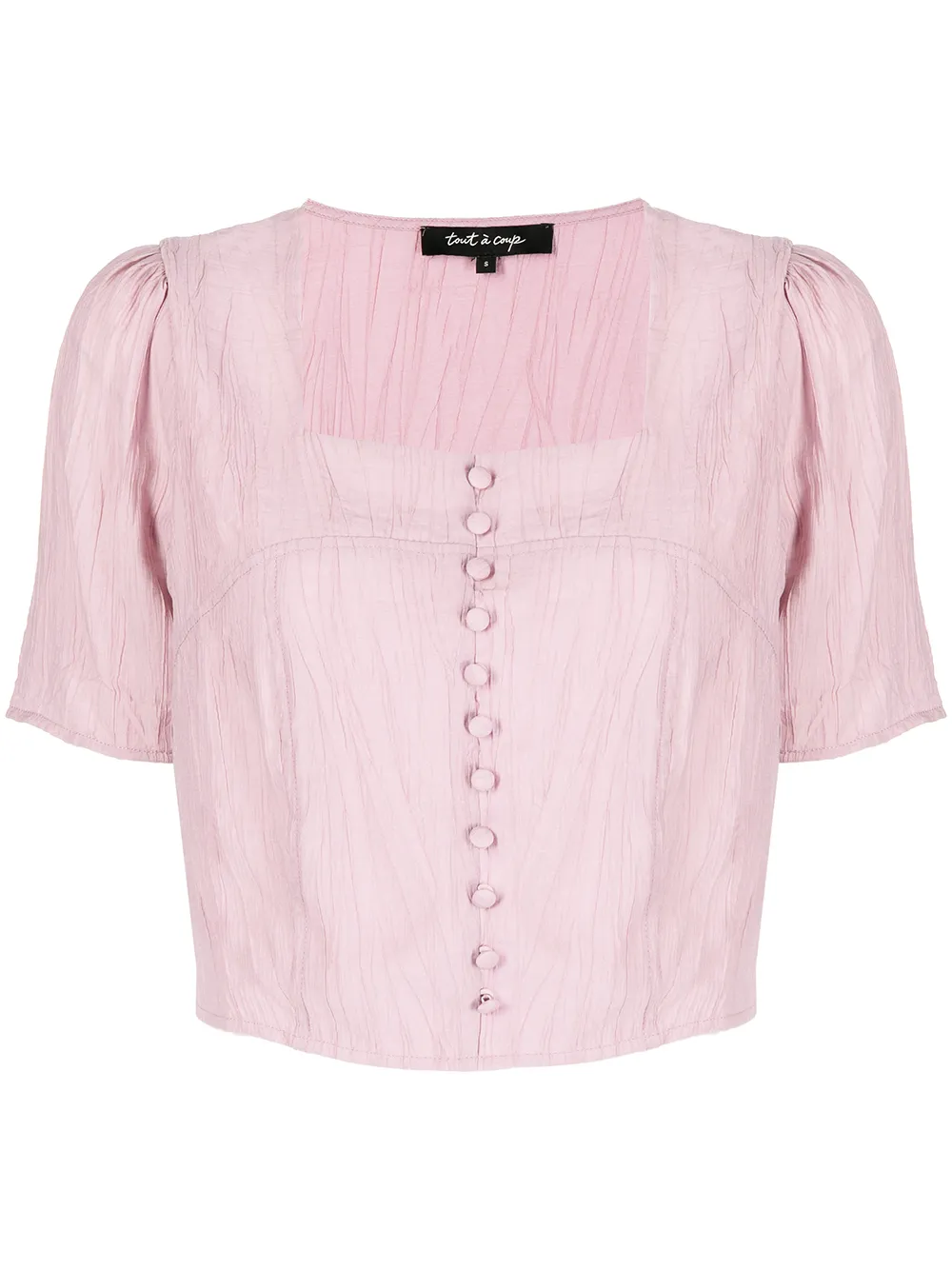 

tout a coup top con cuello cuadrado - Rosado