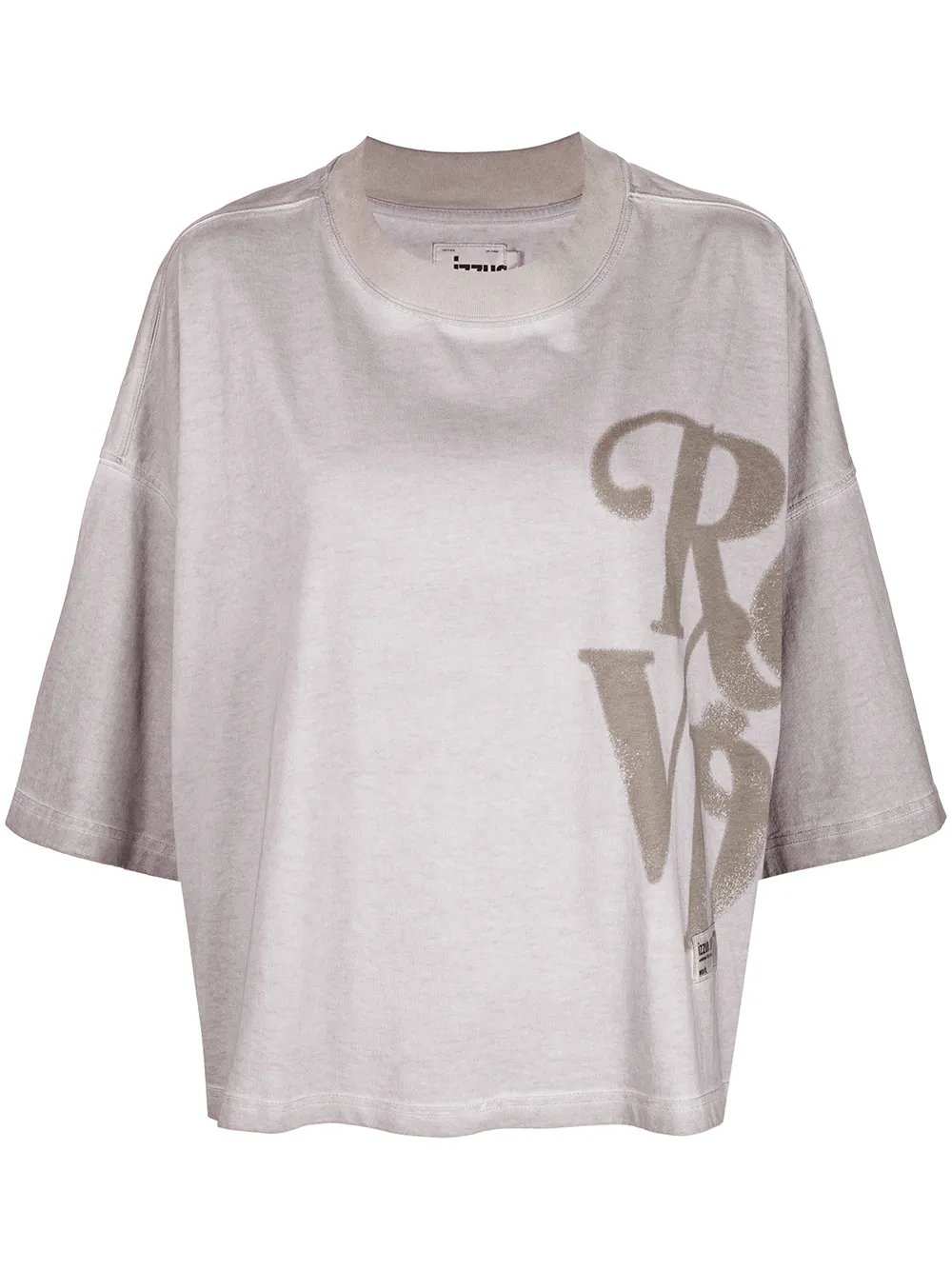 

izzue lettering-print relaxed T-shirt - Grey