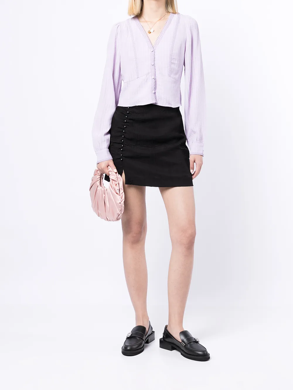 tout a coup Mini-rok met gekreukeld-effect - Zwart
