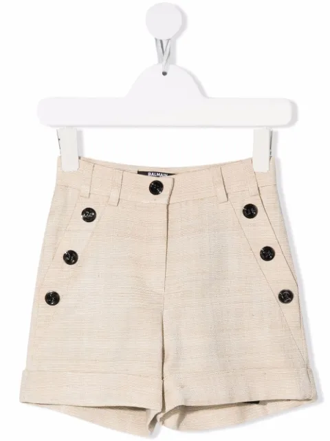 Balmain Kids shorts con tiro alto