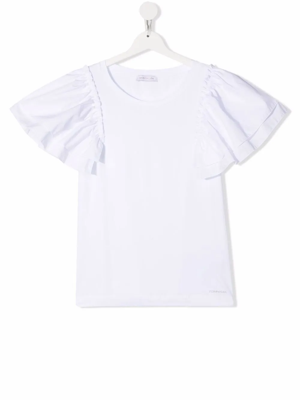 

Monnalisa playera con volantes en las mangas - Blanco