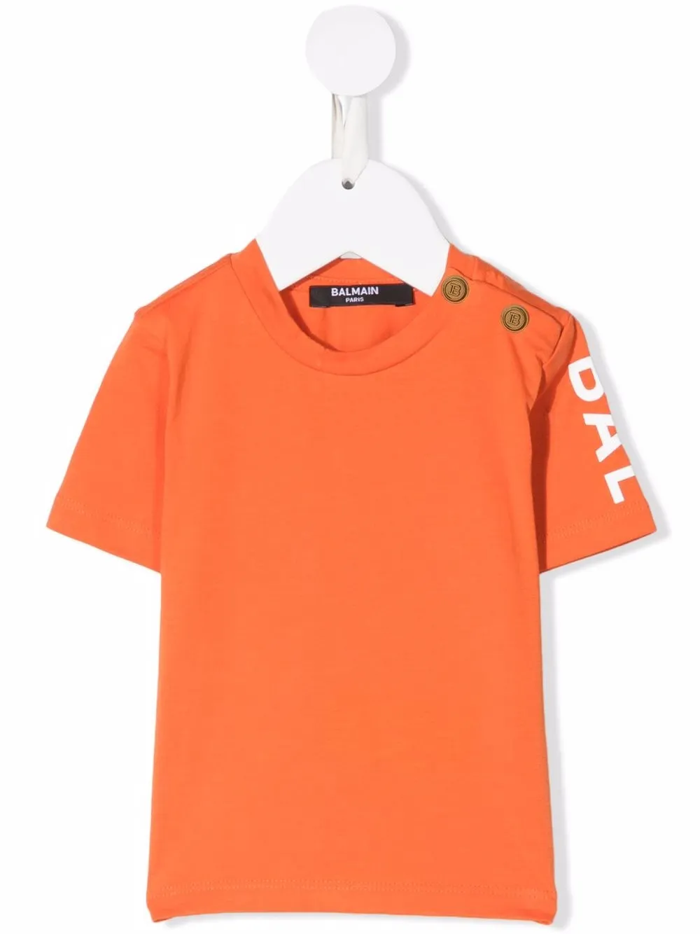 

Balmain Kids playera con logo en la manga - Naranja