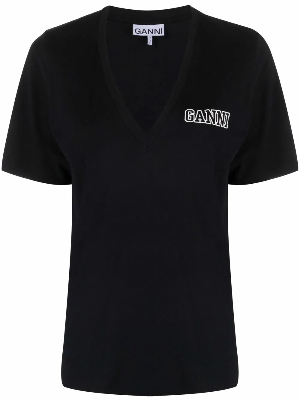 

GANNI logo-lettering organic cotton T-shirt - Black