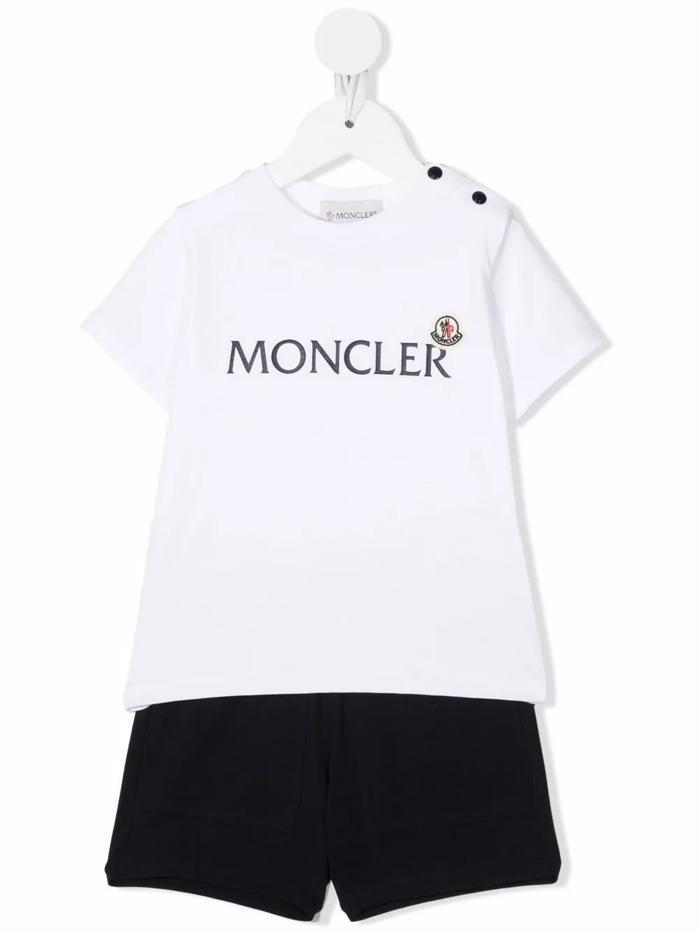 фото Moncler enfant logo-print cotton shorts set