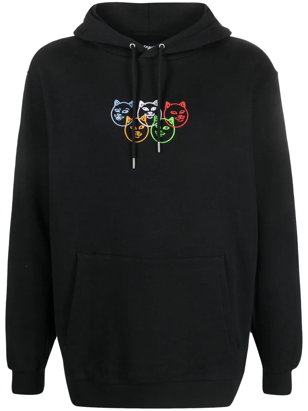 

Ripndip cat-embroidered cotton hoodie - Black