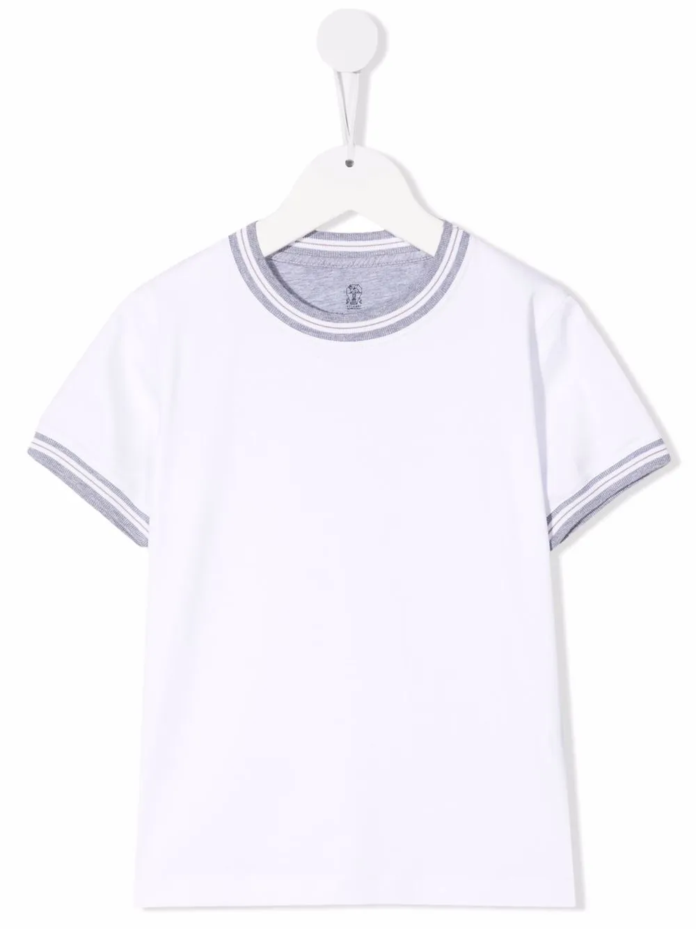 

Brunello Cucinelli Kids playera con ribete de rayas - Blanco