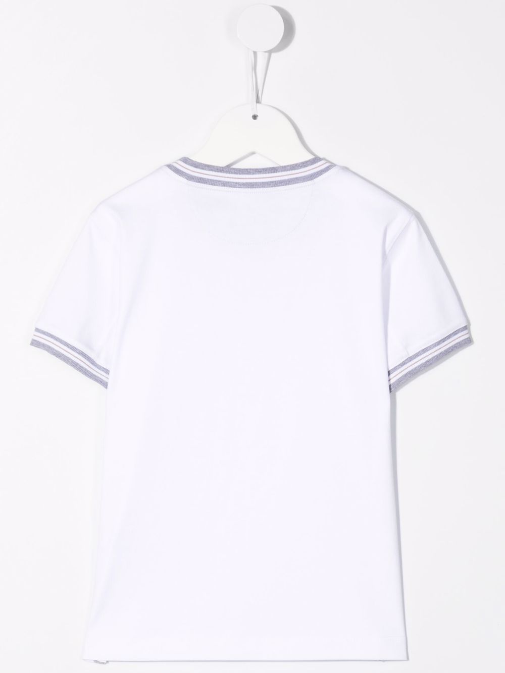 Brunello Cucinelli Kids T-shirt met gestreepte afwerking - Wit