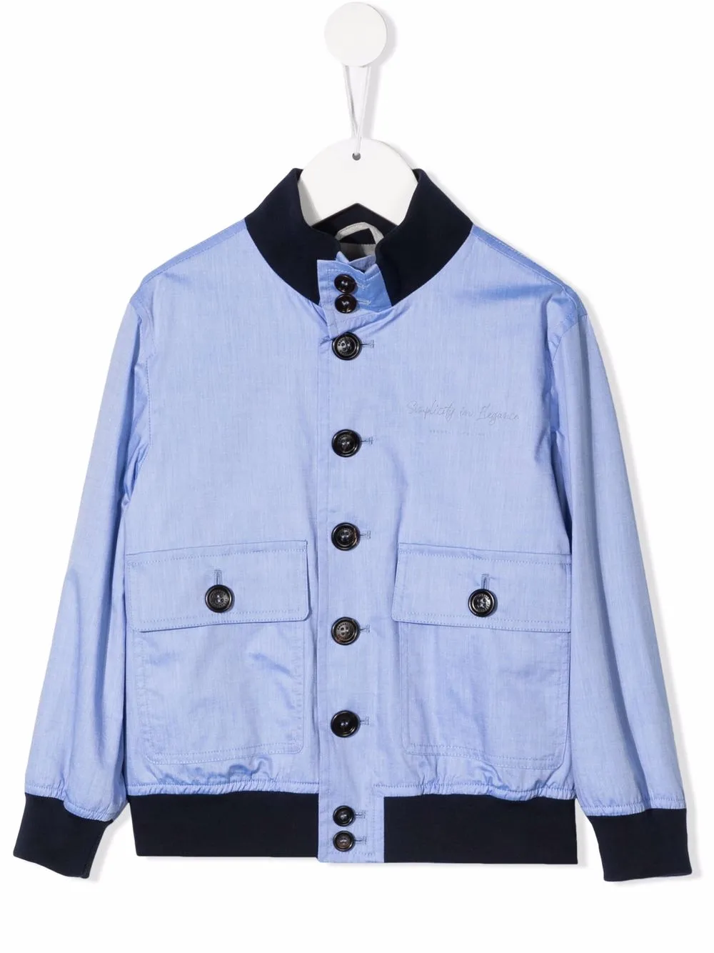 

Brunello Cucinelli Kids chamarra ligera con botones - Azul