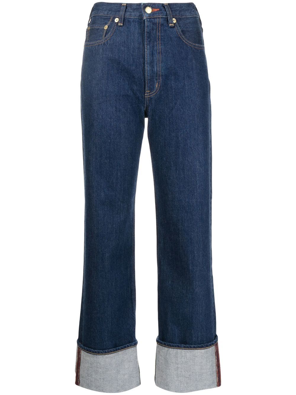 Shop Tu Es Mon Tresor The Carnelian High-rise Straight-leg Jeans In Blue