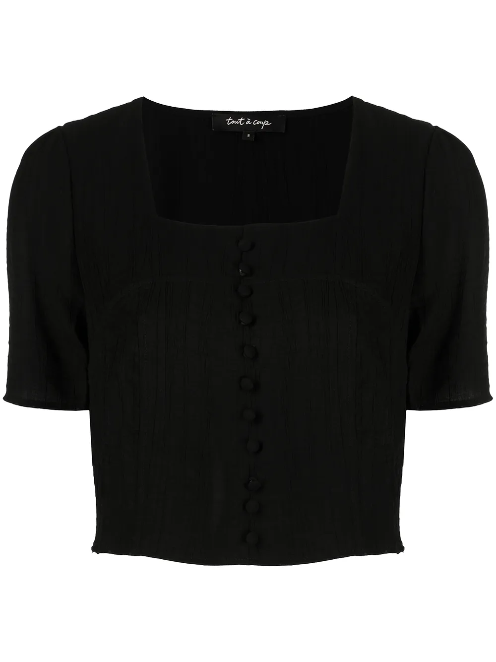 

tout a coup top con cuello cuadrado - Negro