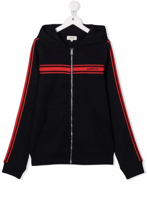LANVIN KIDS هودي بسحاب وشعار الماركة خلفي