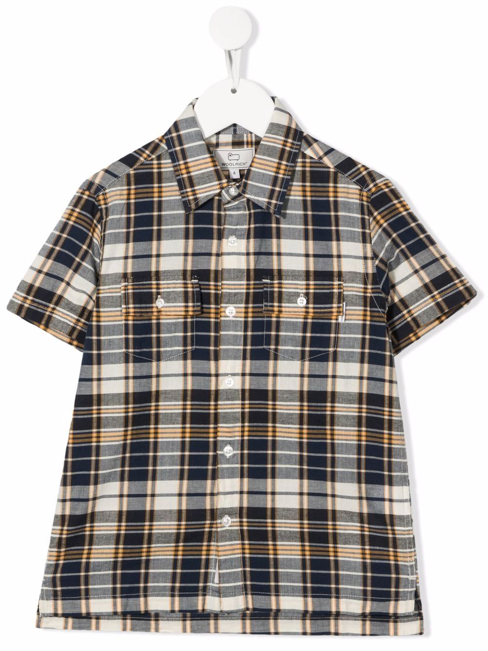 Woolrich Kids check-print cotton shirt - Blue