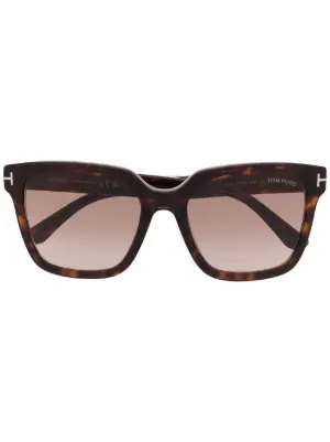 TOM FORD Eyewear スクエアフレーム サングラス | ブラウン | FARFETCH JP
