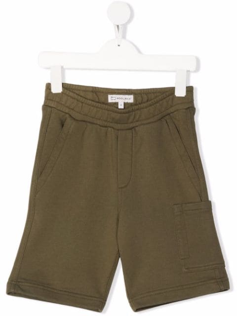 Woolrich Kids patch-pocket organic cotton shorts