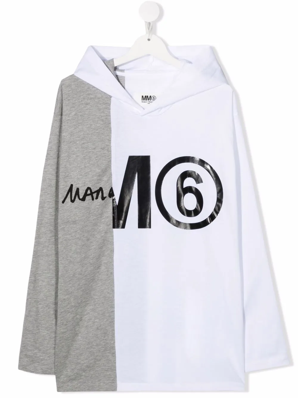 

MM6 Maison Margiela Kids hoodie con logo estampado - Blanco