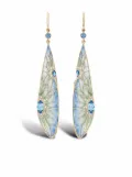 Pragnell 18kt yellow gold Wildflower dragonfly sapphire and diamond drop earrings