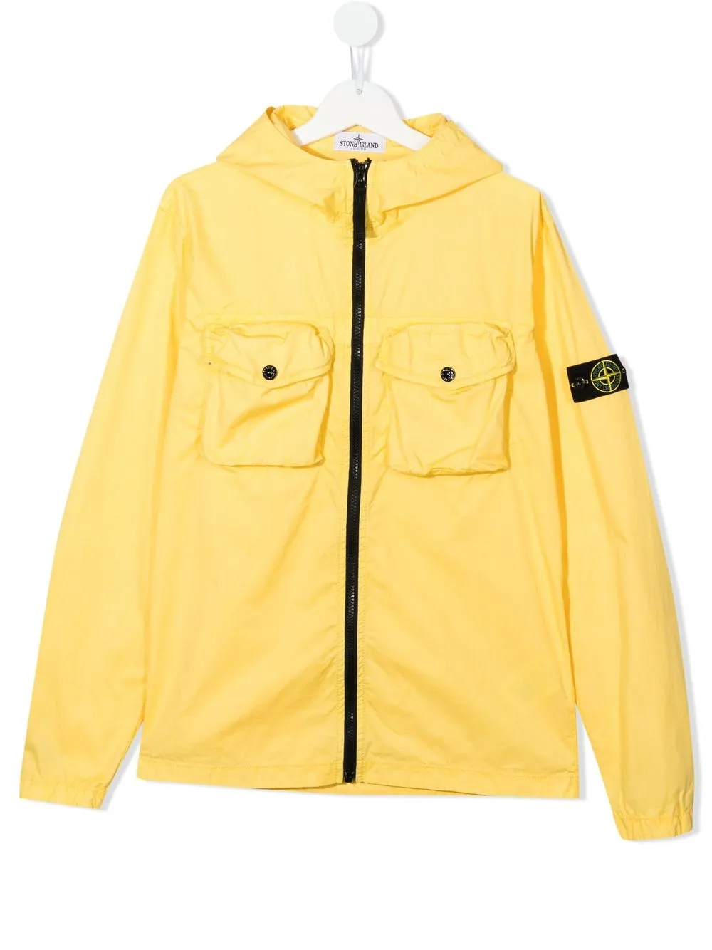 

Stone Island Junior TEEN logo-patch hooded jacket - Yellow