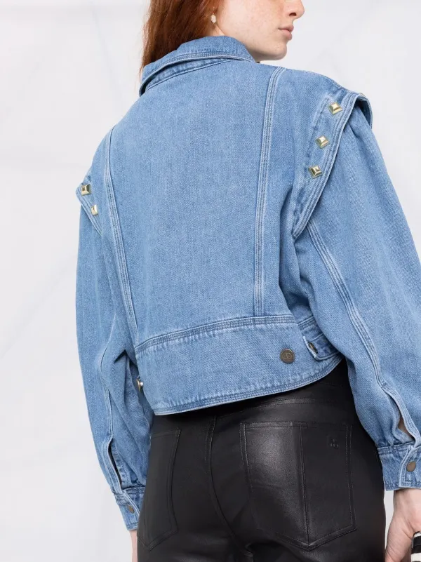 TWINSET Studded Oversized Denim Jacket 