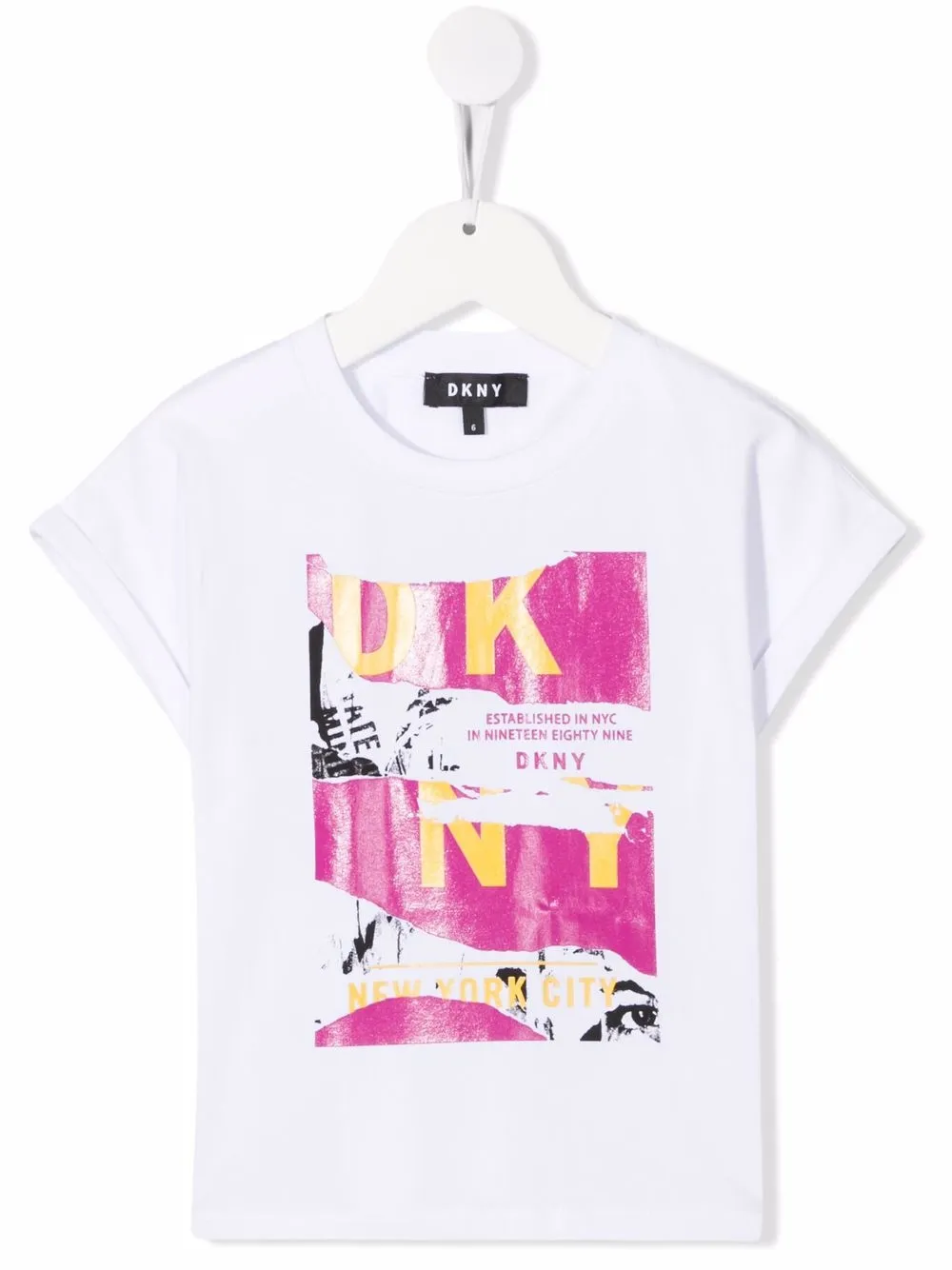 

Dkny Kids playera con logo estampado - Blanco