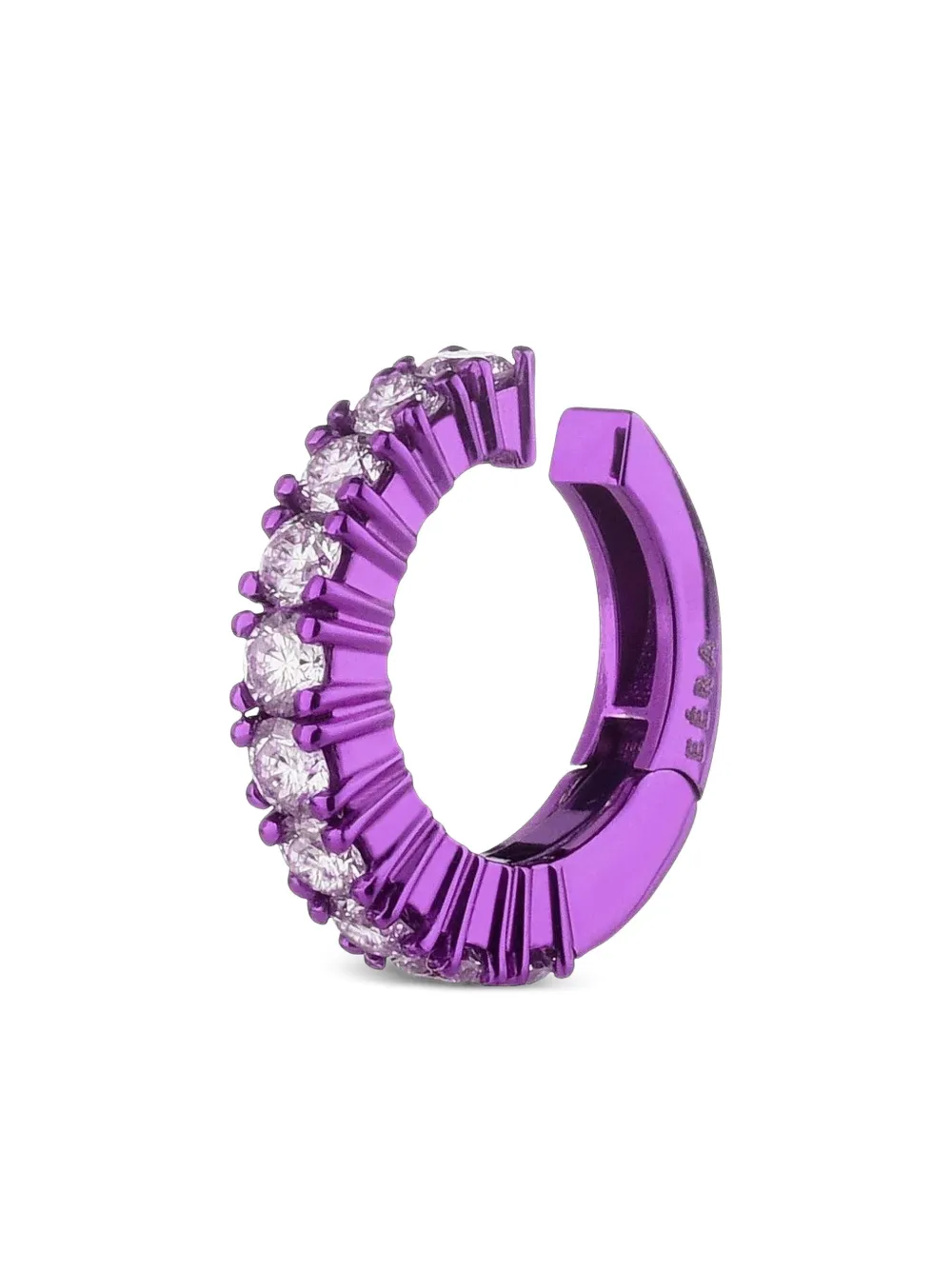 EÉRA 18K white gold diamonds huggie earring | Purple | Image 1