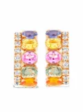 Pragnell 18kt rose gold Rainbow sapphire and diamond hoop earrings - Pink