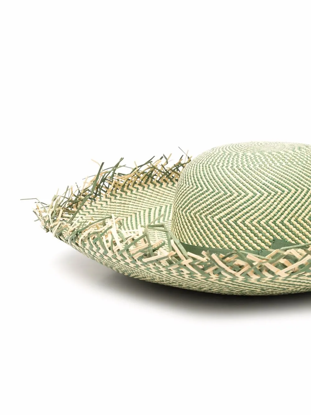  Borsalino Pamela Frayed Straw Hat - Green 