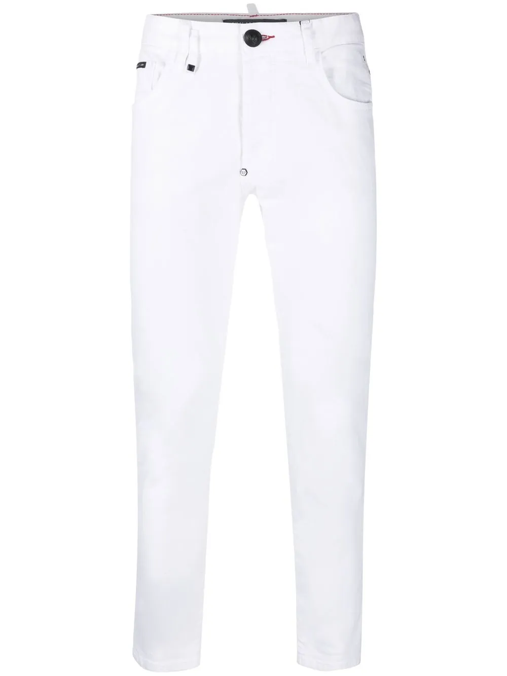 

Philipp Plein skinny jeans con tiro medio - Blanco