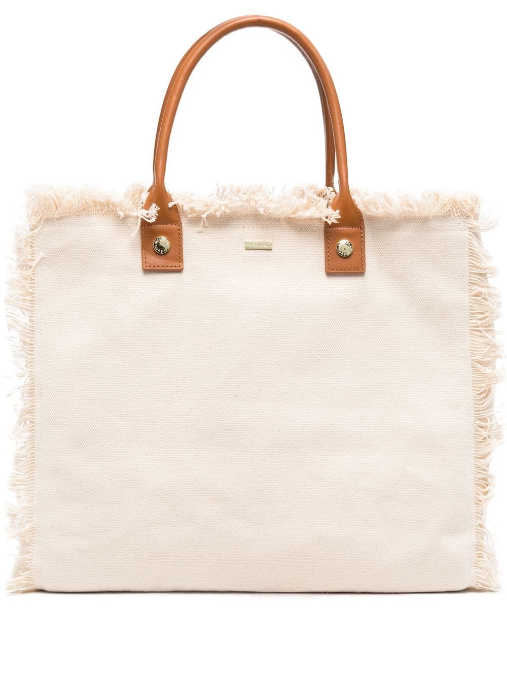 Melissa Odabash Ferrat Frayed Tote Bag In Nude